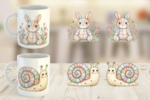 Mug Wrap Soft Garden Patchwork Watercolor Sublimation artnoy 