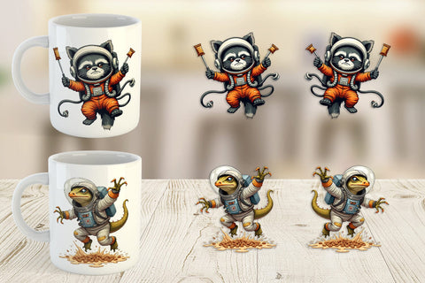 Mug Wrap Space Chaos Critter Sublimation artnoy 