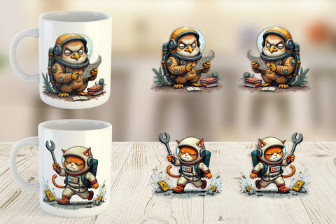 Mug Wrap Space Chaos Critter Sublimation artnoy 