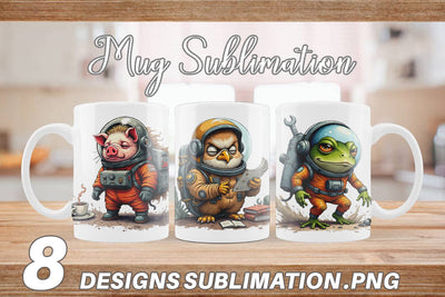 Mug Wrap Space Chaos Critter Sublimation artnoy 
