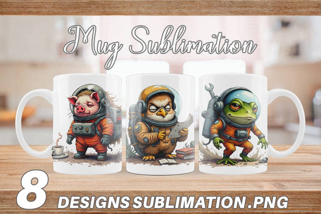 Mug Wrap Space Chaos Critter Sublimation artnoy 