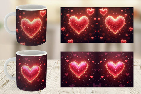 Mug Wrap Spark Hearts Sublimation artnoy 
