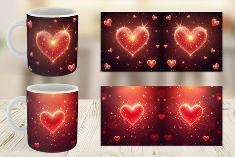 Mug Wrap Spark Hearts Sublimation artnoy 