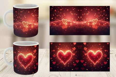 Mug Wrap Spark Hearts Sublimation artnoy 