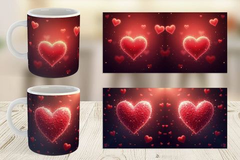 Mug Wrap Spark Hearts Sublimation artnoy 