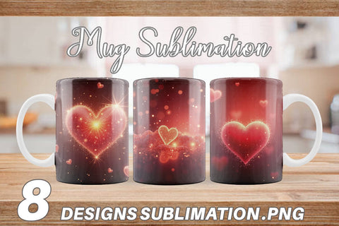 Mug Wrap Spark Hearts Sublimation artnoy 
