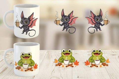 Mug Wrap Spooky Coffee Sips Sublimation artnoy 