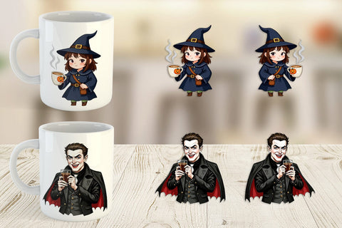 Mug Wrap Spooky Coffee Sips Sublimation artnoy 