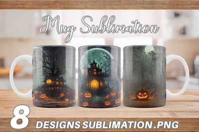 Mug Wrap Spooky Forest Halloween Sublimation artnoy 