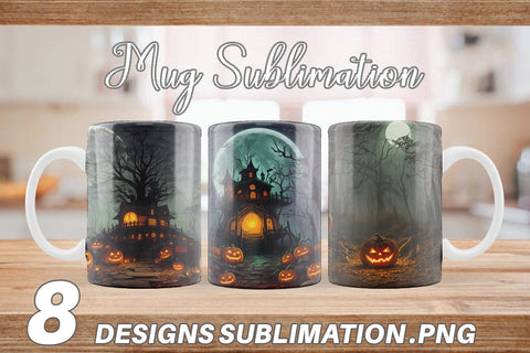 Mug Wrap Spooky Forest Halloween Sublimation artnoy 