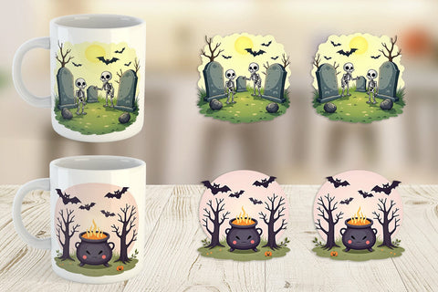 Mug Wrap Spooky Scenes Sublimation artnoy 