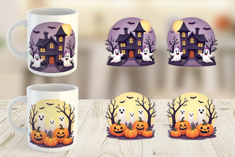 Mug Wrap Spooky Scenes Sublimation artnoy 