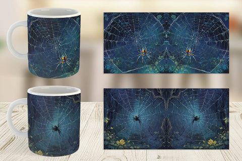 Mug Wrap Spooky Spider Web Sublimation artnoy 