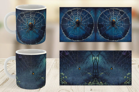 Mug Wrap Spooky Spider Web Sublimation artnoy 
