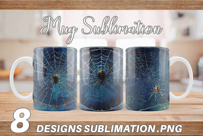Mug Wrap Spooky Spider Web Sublimation artnoy 