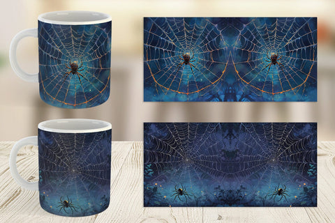 Mug Wrap Spooky Spider Web Sublimation artnoy 