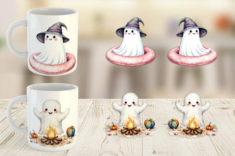 Mug Wrap Spooky Summer Ghosts Sublimation artnoy 