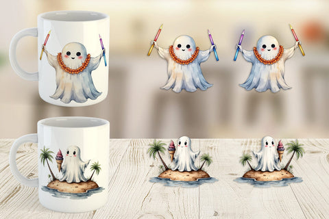 Mug Wrap Spooky Summer Ghosts Sublimation artnoy 