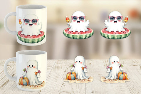 Mug Wrap Spooky Summer Ghosts Sublimation artnoy 