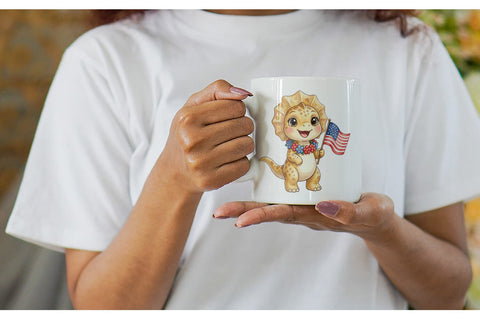 Mug Wrap Spotted July 4th Parade Dino Sublimation artnoy 