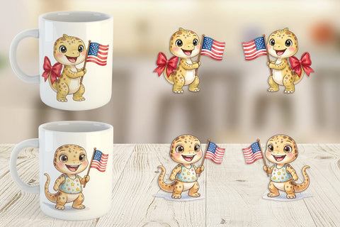 Mug Wrap Spotted Patriotic Outfit Dino Sublimation artnoy 