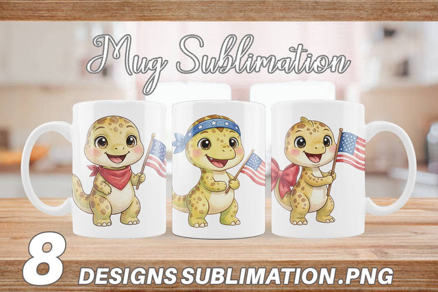 Mug Wrap Spotted Patriotic Outfit Dino Sublimation artnoy 