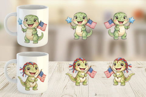 Mug Wrap Spotted Patriotic Outfit Dino Sublimation artnoy 