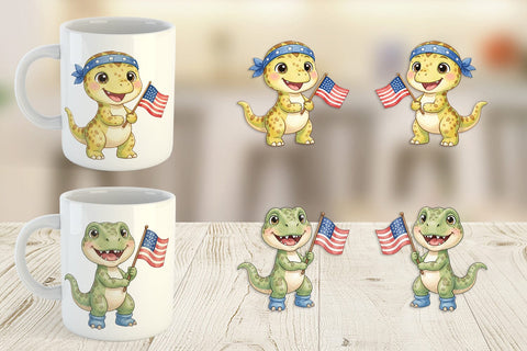 Mug Wrap Spotted Patriotic Outfit Dino Sublimation artnoy 