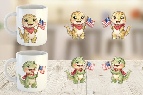 Mug Wrap Spotted Patriotic Outfit Dino Sublimation artnoy 