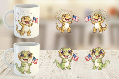 Mug Wrap Spotted Starry Dino Watercolor Sublimation artnoy 