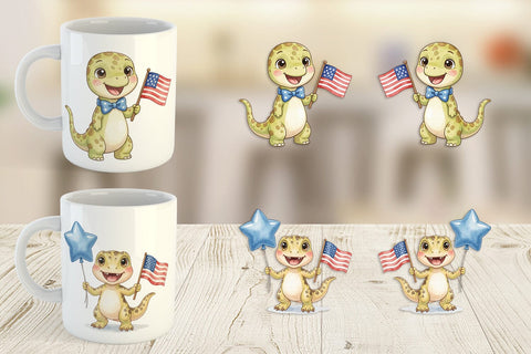 Mug Wrap Spotted Starry Dino Watercolor Sublimation artnoy 
