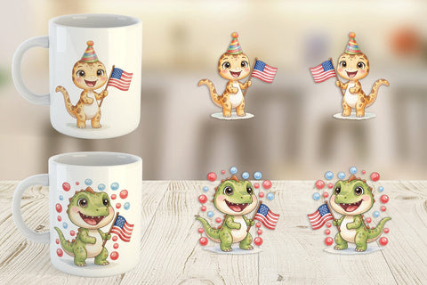 Mug Wrap Spotted Starry Dino Watercolor Sublimation artnoy 