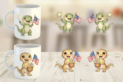 Mug Wrap Spotted Starry Dino Watercolor Sublimation artnoy 
