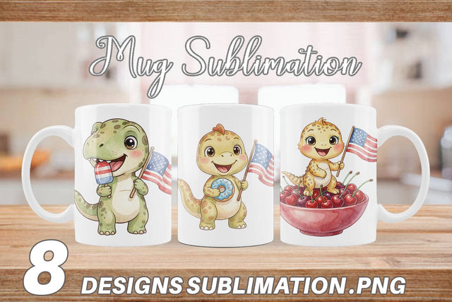 Mug Wrap Spotted Summer Treats Dino Watercolor Sublimation artnoy 