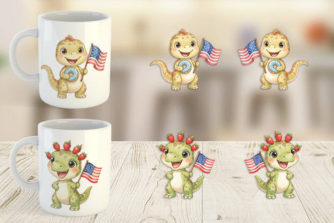 Mug Wrap Spotted Summer Treats Dino Watercolor Sublimation artnoy 