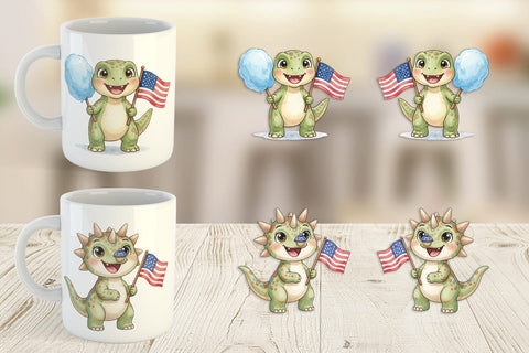 Mug Wrap Spotted Summer Treats Dino Watercolor Sublimation artnoy 
