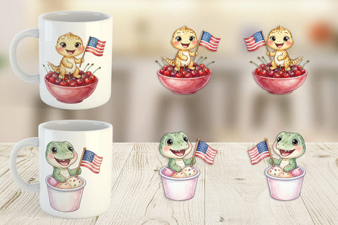 Mug Wrap Spotted Summer Treats Dino Watercolor Sublimation artnoy 
