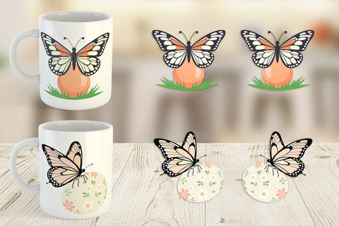 Mug Wrap Spring Butterfly Sublimation artnoy 
