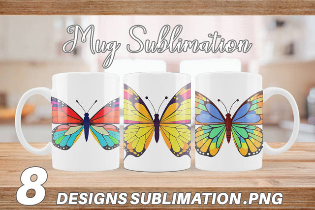 Mug Wrap Spring Butterfly Sublimation artnoy 