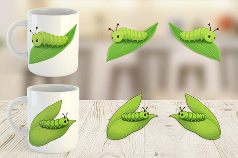 Mug Wrap Spring Caterpillar Sublimation artnoy 
