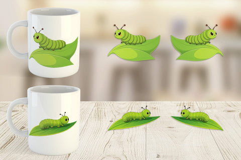 Mug Wrap Spring Caterpillar Sublimation artnoy 