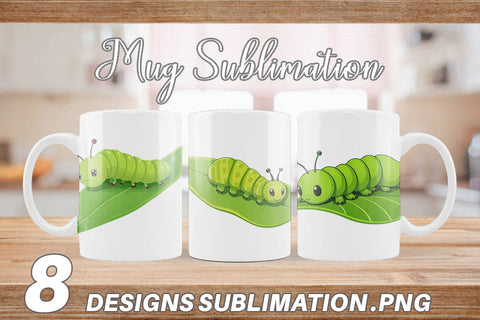 Mug Wrap Spring Caterpillar Sublimation artnoy 