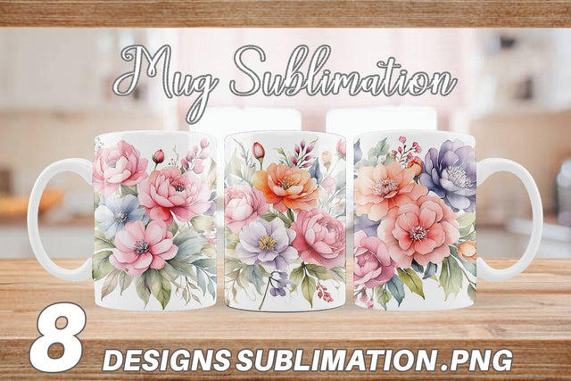 Mug Wrap Spring Flowers Bouquet Sublimation artnoy 