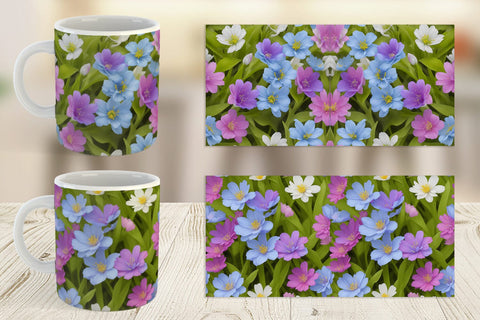 Mug Wrap Spring flowers Pattern Sublimation artnoy 