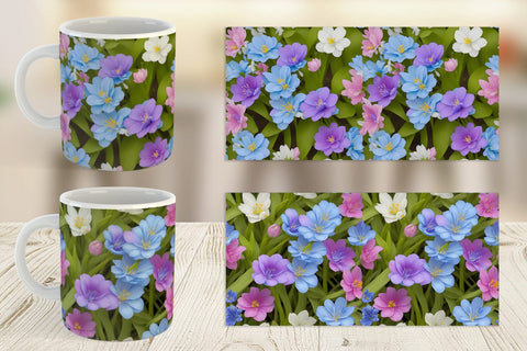 Mug Wrap Spring flowers Pattern Sublimation artnoy 
