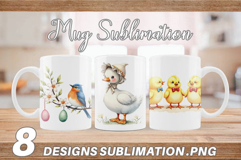 Mug Wrap Spring Garden Birds Sublimation artnoy 