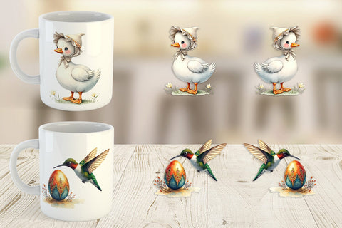 Mug Wrap Spring Garden Birds Sublimation artnoy 