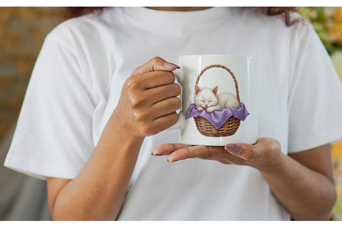 Mug Wrap Spring Garden Pets Easter Watercolor Sublimation artnoy 
