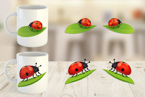 Mug Wrap Spring Ladybug Sublimation artnoy 