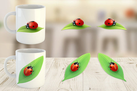 Mug Wrap Spring Ladybug Sublimation artnoy 